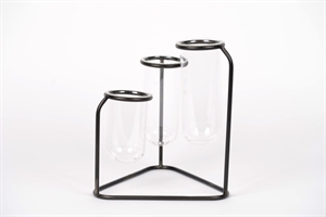 GlasRohr Vase, mit Halter L26x 24x H30cm, klar GlasRohr Vase, mit Halter L26x 24x H30cm, klar