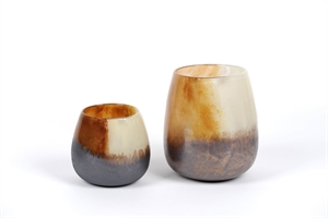 Glasvase, Blowout Ø18x H19cm, brown* Glasvase, Blowout Ø18x H19cm, brown*