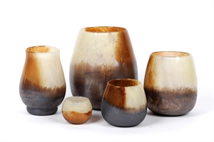 Glasvase, Blowout Ø23x H26cm, brown* Glasvase, Blowout Ø23x H26cm, brown*