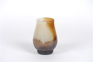 Glasvase, Blowout Ø15x H21cm - U-förmig, brown