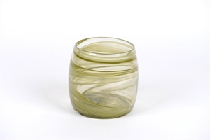 Glasvase, Giddy Ø17.5x H12cm, green Glasvase, Giddy Ø17.5x H12cm, green
