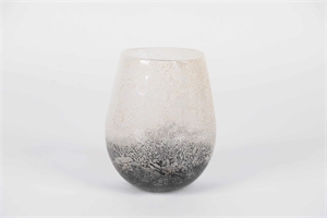Glasvase, Goldfleck Ø18x H21.5cm, grau/gold Glasvase, Goldfleck Ø18x H21.5cm, grau/gold