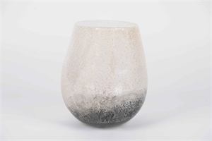 Glasvase, Goldfleck Ø22.5x H25cm, grau/gold Glasvase, Goldfleck Ø22.5x H25cm, grau/gold