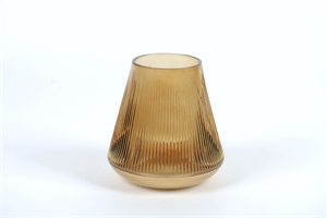 Vase, Linjo Ø16x H16.5cm, amberbrown