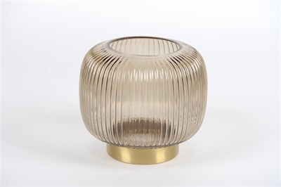 Vase, Linjo Ø20x H18cm, brown