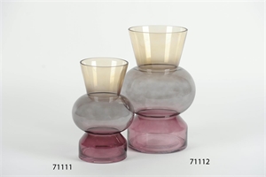 Glasvase, Trioble Ø15x H25cm, grau Glasvase, Trioble Ø15x H25cm, grau