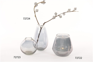 Glasvase, Smoky Ø10x H10cm, rauch Glasvase, Smoky Ø10x H10cm, rauch