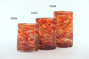 Glasvase, Remolino - L16.5x 10x H21.5cm, rot/gold Glasvase, Remolino - L16.5x 10x H21.5cm, rot/gold