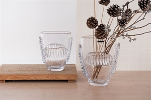 Glasvase, Ribbed grip - L20x 17x H23cm, klar Glasvase, Ribbed grip - L20x 17x H23cm, klar