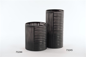 Glasvase, Stripy suit - Ø15x H30.5cm, black Glasvase, Stripy suit - Ø15x H30.5cm, black