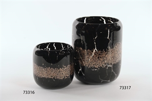Glasvase, Nightsparkle - Ø14.5x H13.5cm, black Glasvase, Nightsparkle - Ø14.5x H13.5cm, black