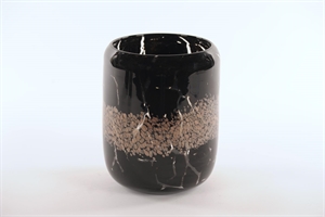 Glasvase, Nightsparkle - Ø18x H22cm, black Glasvase, Nightsparkle - Ø18x H22cm, black