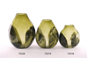 Glasvase, Algensee - L25x 18x 32cm, matt green* Glasvase, Algensee - L25x 18x 32cm, matt green*