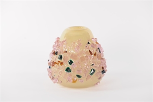 Glasvase, Fragmented Ø23x H24cm, banana cream Glasvase, Fragmented Ø23x H24cm, banana cream