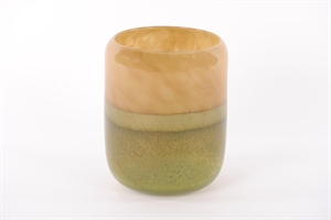 Glasvase, Forest path Ø18x H22.6cm, grün/braun Glasvase, Forest path Ø18x H22.6cm, grün/braun