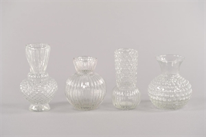 GlasVase, Charming Ø9 x H13cm - Set/4, klar GlasVase, Charming Ø9 x H13cm - Set/4, klar