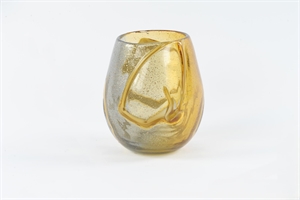 Glasvase, Expression - mundgeblasen Ø18x H22cm, amber/grau Glasvase, Expression - mundgeblasen Ø18x H22cm, amber/grau