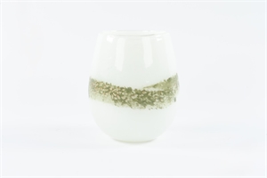 Glasvase, Field - mundgeblasen Ø18x H22cm, grün/weiss Glasvase, Field - mundgeblasen Ø18x H22cm, grün/weiss