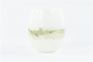 Glasvase, Field - mundgeblasen Ø22x H24cm, grün/weiss Glasvase, Field - mundgeblasen Ø22x H24cm, grün/weiss