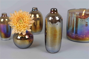 GlasVase, Flasche Glanz - Ø7.7x H18.5cm, coco GlasVase, Flasche Glanz - Ø7.7x H18.5cm, coco