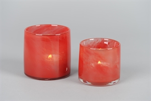 Glasvase, Zylinder Ø10x H10cm, rosso Glasvase, Zylinder Ø10x H10cm, rosso