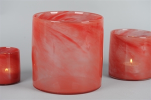 Glasvase, Zylinder Ø20.5x H20.5cm, rosso