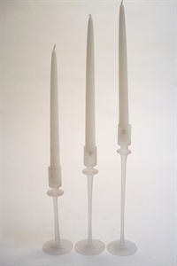 Kerzenständer, frostet -3er Set H20/25/30cm, weiss Kerzenständer, frostet -3er Set H20/25/30cm, weiss