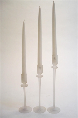 Kerzenständer, frostet -3er Set H20/25/30cm, weiss