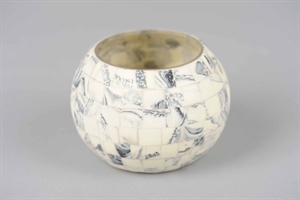 Votiv, Mosaico sferica Ø12x H9cm, creme Votiv, Mosaico sferica Ø12x H9cm, creme