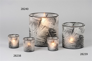 Windlicht, Glas Areca - Ø15x H15cm, dgrau Windlicht, Glas Areca - Ø15x H15cm, dgrau