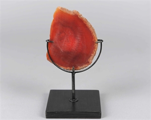 Teelichtfassung, Agate - L10x 10x H21cm, rot