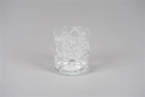 Votiv Windlicht, Wildflowers - sandgestrahlt Ø7x H8cm, klar Votiv Windlicht, Wildflowers - sandgestrahlt Ø7x H8cm, klar