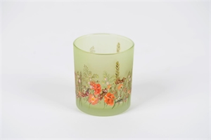 Votiv, Wildflowers Ø7x H8cm, green Votiv, Wildflowers Ø7x H8cm, green