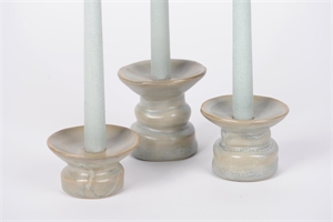 Kerzenständer, Triplo Sjiek Keramik - set/3, grau Kerzenständer, Triplo Sjiek Keramik - set/3, grau