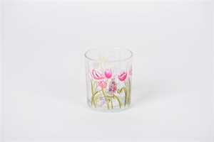 Windlicht, Blumen Ø9x H10cm, rosa Windlicht, Blumen Ø9x H10cm, rosa