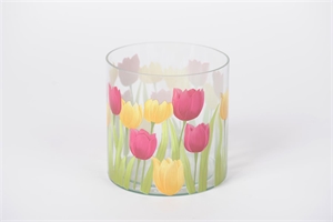 Windlicht, Tulpen Ø15x H15cm, bunt Windlicht, Tulpen Ø15x H15cm, bunt