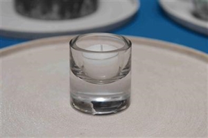 Teelichtfassung, Glas Solid rund 6.5x 6cm, klar Teelichtfassung, Glas Solid rund 6.5x 6cm, klar