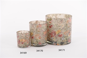 Windlicht, Flowermix Ø7.3x H8cm, florissant Windlicht, Flowermix Ø7.3x H8cm, florissant