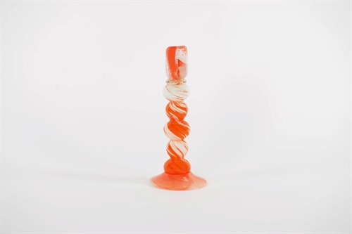 Kerzenständer, Colortwist - Ø11.5x H27cm, orange/weiss Kerzenständer, Colortwist - Ø11.5x H27cm, orange/weiss