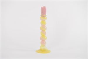 Kerzenständer, Colortwist - Ø11.5x H34cm, pink/yellow Kerzenständer, Colortwist - Ø11.5x H34cm, pink/yellow