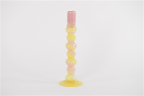 Kerzenständer, Colortwist - Ø11.5x H34cm, pink/yellow Kerzenständer, Colortwist - Ø11.5x H34cm, pink/yellow