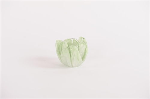Teelichthalter, Tulipe - Ø11x H8.5cm, grün Teelichthalter, Tulipe - Ø11x H8.5cm, grün