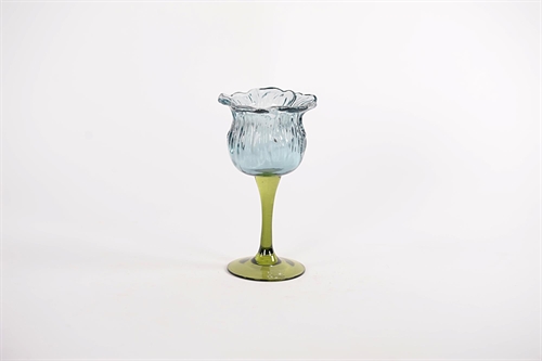 Teelichthalter, Floral light - Ø10x H17.5cm, blau Teelichthalter, Floral light - Ø10x H17.5cm, blau