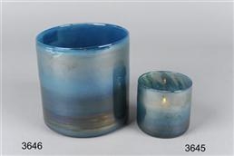 Windlicht, Glas Satiny 8x 8.5cm, lagoon Windlicht, Glas Satiny 8x 8.5cm, lagoon