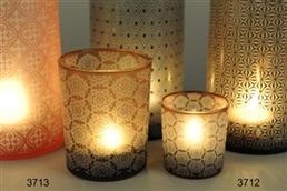 Windlicht Glas, Winter Frost - 10x 12cm, amber Windlicht Glas, Winter Frost - 10x 12cm, amber