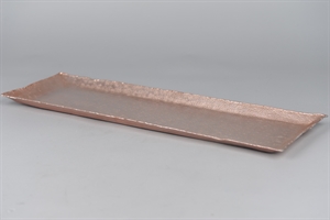 Schale, Alu gehämmert L65x 20x 2.5cm, rosegold Schale, Alu gehämmert L65x 20x 2.5cm, rosegold