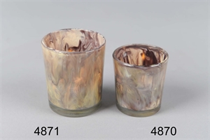 Windlicht, flame of love Ø6.5x H7.5cm, fossil grau Windlicht, flame of love Ø6.5x H7.5cm, fossil grau