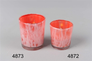Windlicht, flame of love Ø6.5x H7.5cm, rot