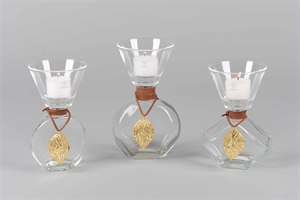 Teelicht, mit Schmuckstück - set/3, klar Teelicht, mit Schmuckstück - set/3, klar