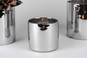 Windlicht, metallic Ø15x H15cm, silber Windlicht, metallic Ø15x H15cm, silber